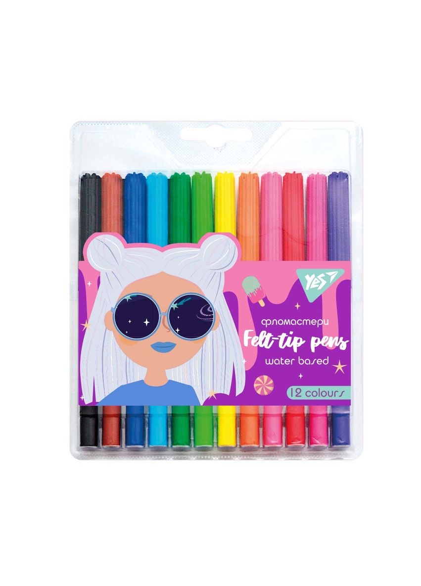 Фломастеры 12 цветов, на водной основе Cosmic girl 650462 Yes (362460116)