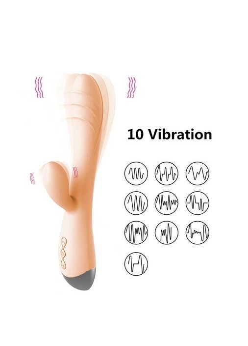 Кроликвибратор для клитора и точки G USB - Бежевый - Вибраторы - (372660070)