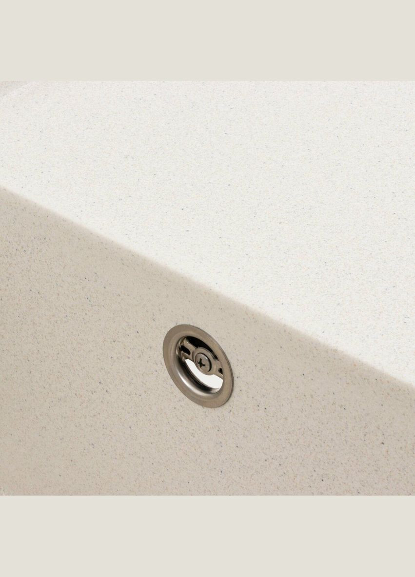 Гранитная мойка для кухни 9651 ATLAS матовая Белая в точку Platinum (342069239)