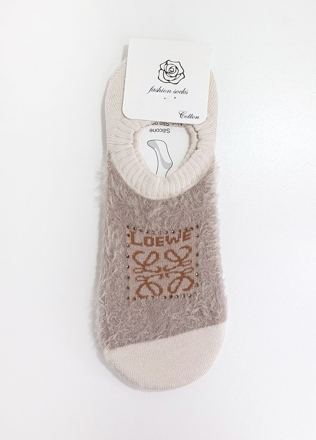 Светло-коричневые женские махровые следки UGG рисунки (367185086)