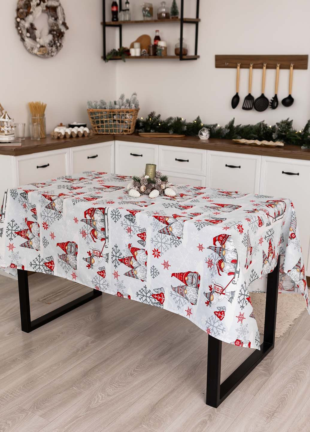 Новогодняя скатерть "Гномы" 1.5м х 1.8м (средний стол) Homedec - (304574184)