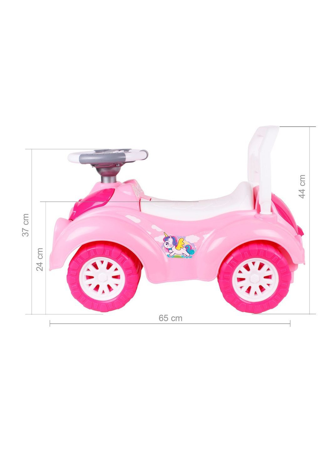 Прогулянковий автомобіль толокар з електронним кермом Єдиноріг Рожевий (40330652437) ТехноК (371191505)