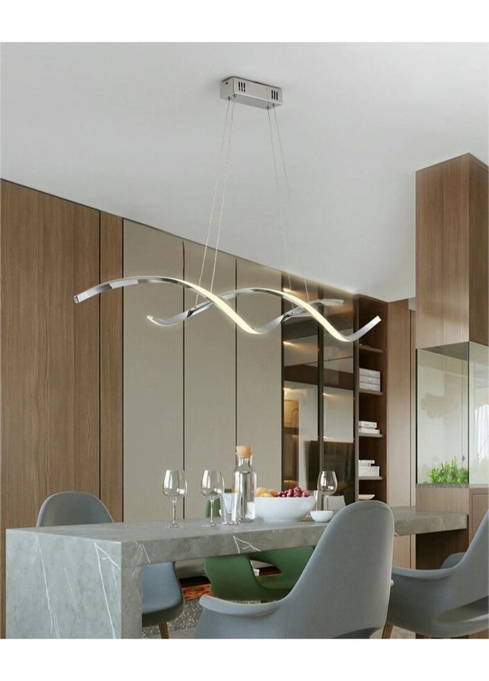 Люстра светодиодная подвесная LED светильник для квартиры на потолок лэд 27356 Хром 25-100х14х103 см. Sunnysky (324396499)