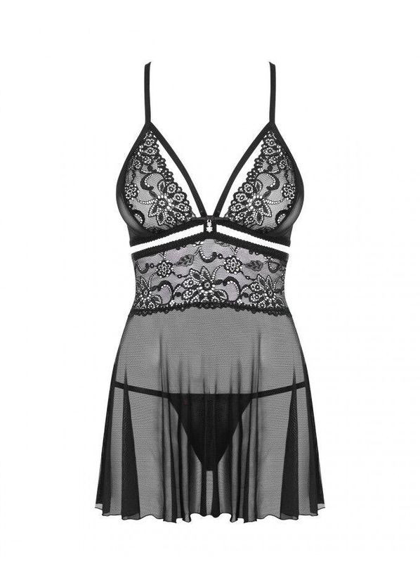 838-BAB-1 babydoll & thong black S/M Obsessive (303908834)