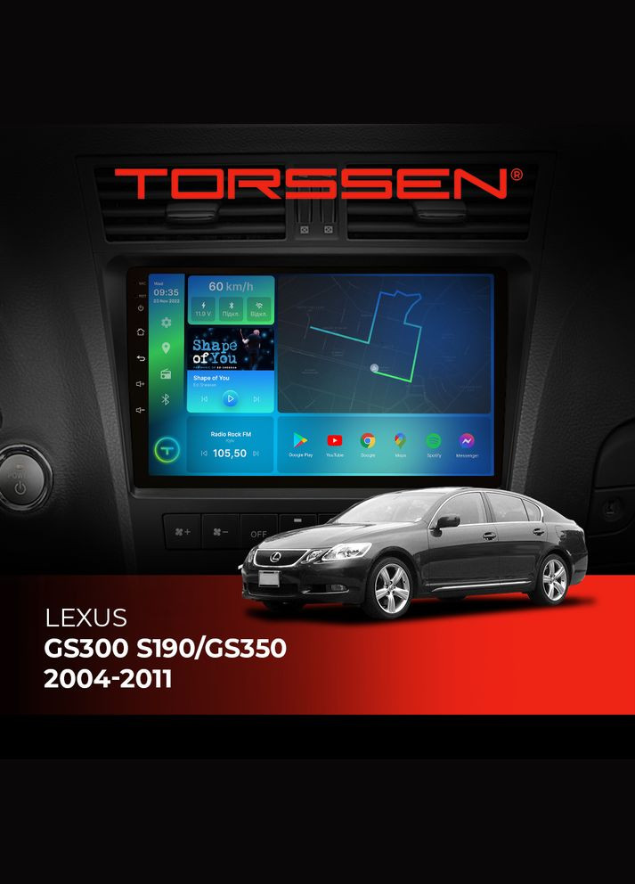 Штатная магнитола Lexus GS300 S190/GS350 0411 FL9 4+64Gb 4G Carplay DSP Torssen (307089849)
