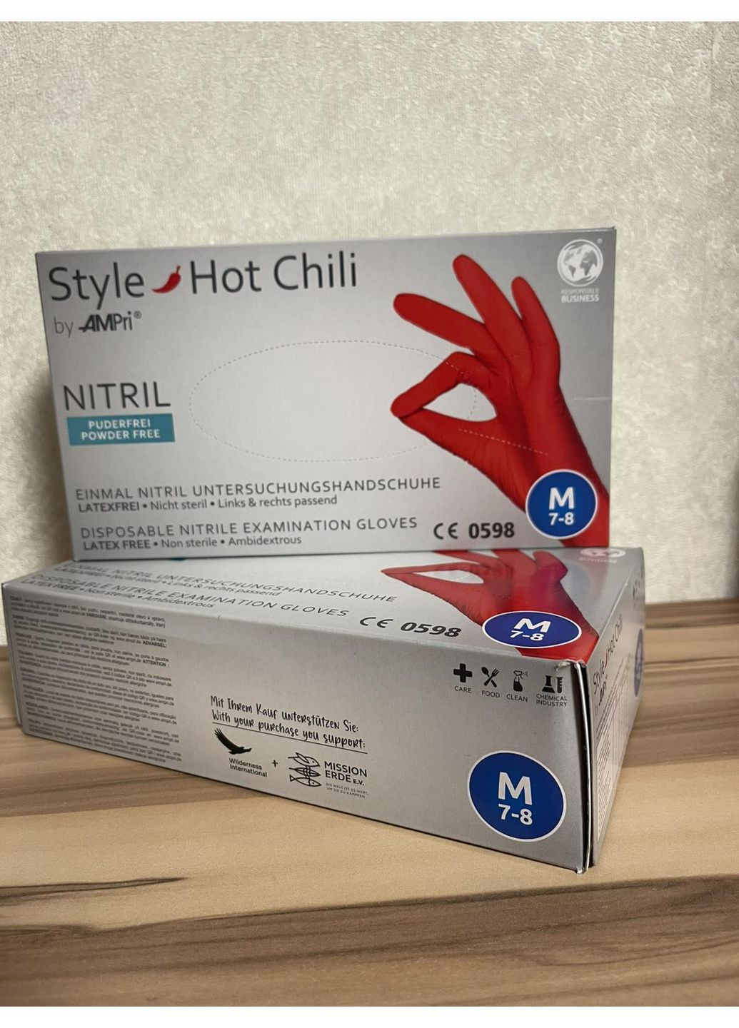 Перчатки нитриловые, AMPri Style Hot Chili (100 шт./50 пар), M MediOk (348437632)