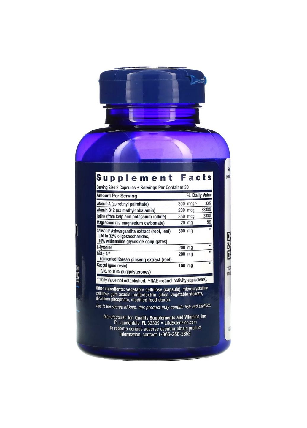 Натуральна добавка Triple Action Thyroid, 60 капсул Life Extension (294927433)