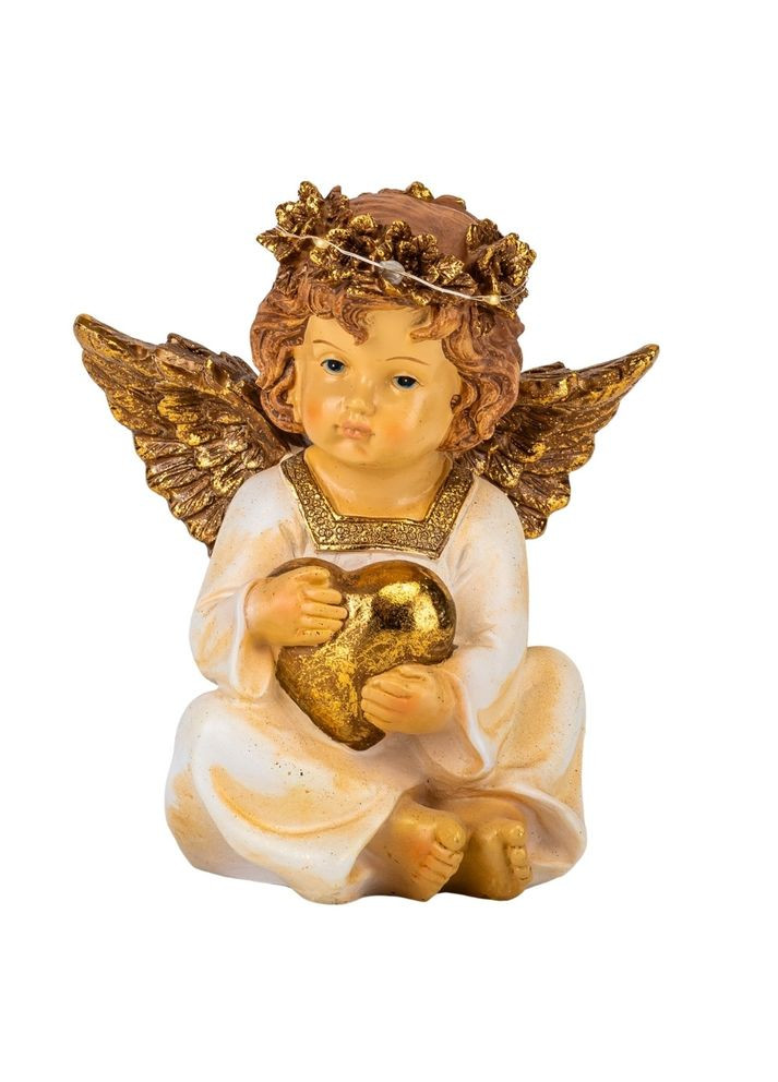 Фигурка с подсветкой Ангелок с сердцем19х16 см 10507-006 полистоун No Brand (346533705)