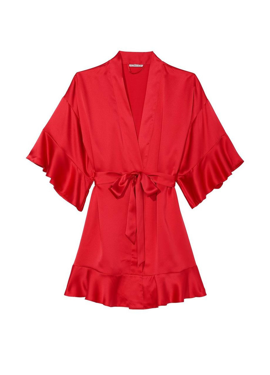 Жіночий сатиновий халат Satin M/L Червоний Victoria's Secret (282964723)