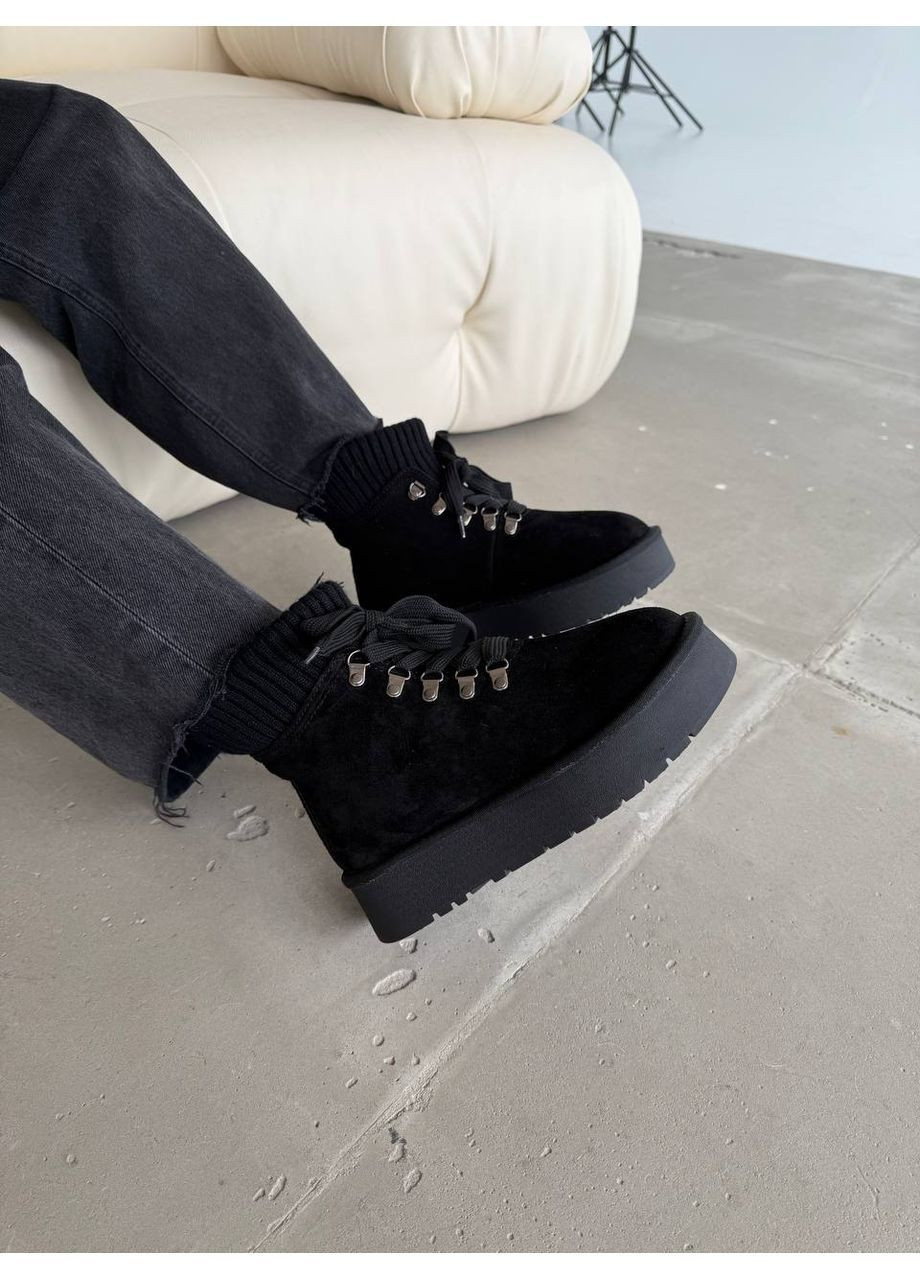 Уги з натуральної замші та хутром без надписів No Brand (362917340)