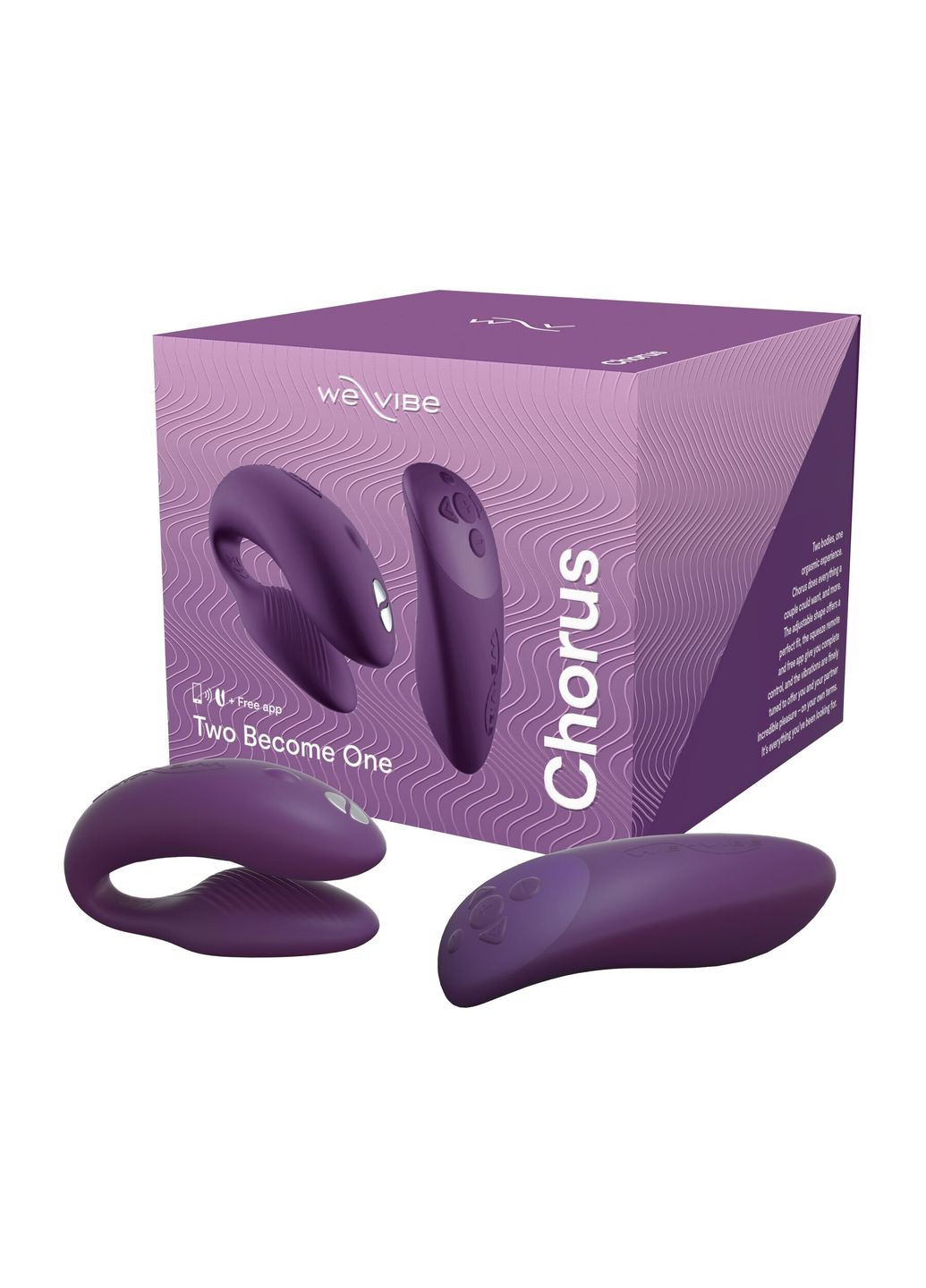 Смарт-вібратор для пар Chorus Purple, сенсорне керування вібраціями стисненням пульта We-Vibe (296492131)