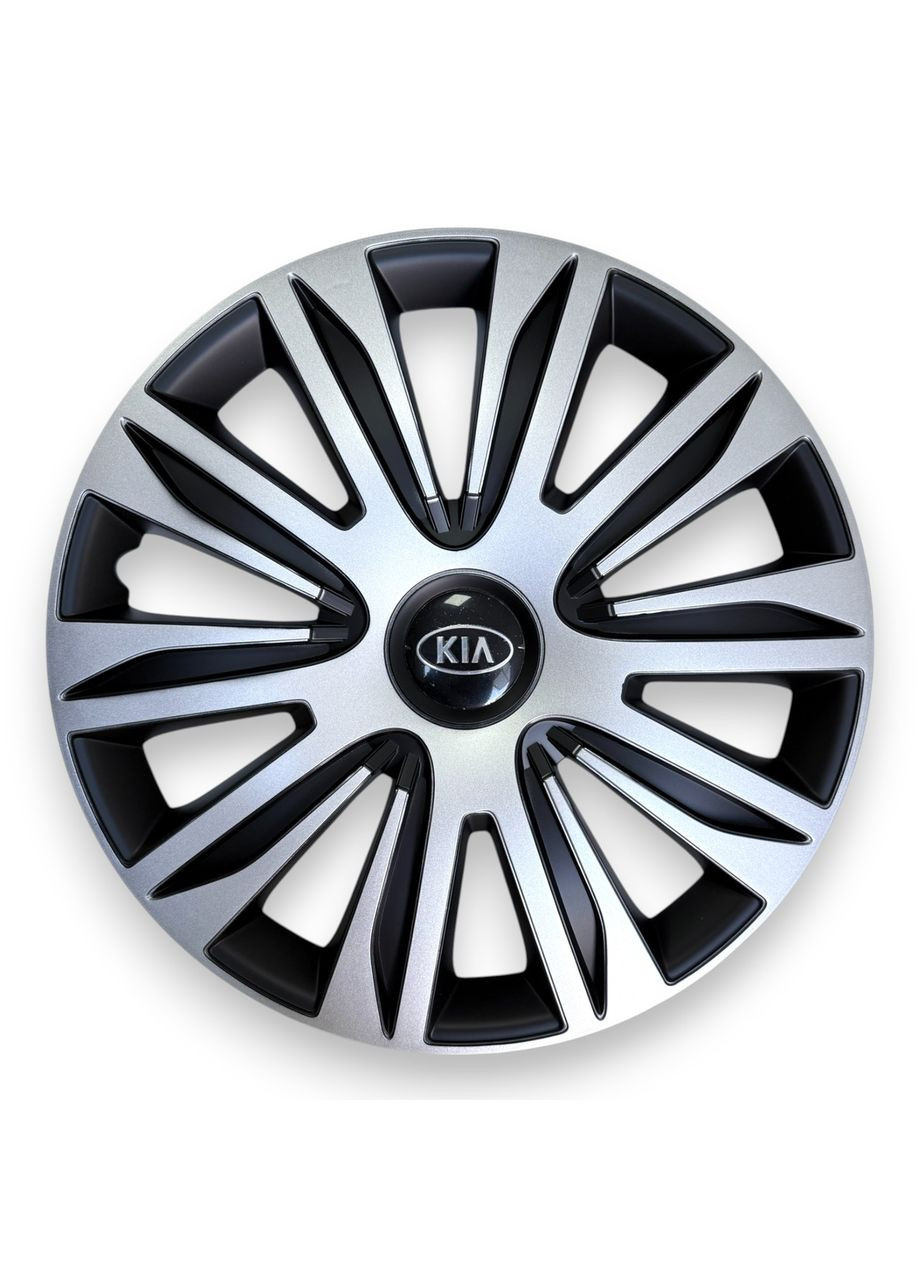 1 штука Ковпак на колесо Nardo Silver Black R16 з логотипом KIA ковпаки на диски Нардо Сільвер Блек Р16 з логотипом Кіа No Brand (364463495)