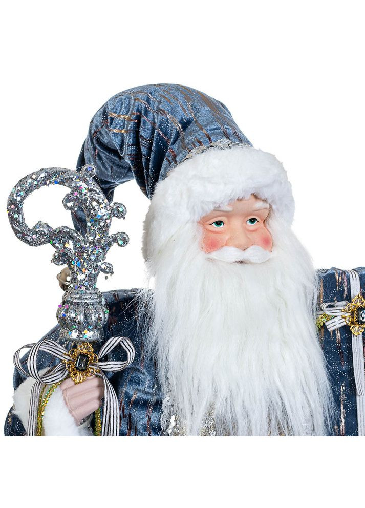 Фигурка Санта с посохом в синем 61х32 см 6011003 Lefard (299387585)