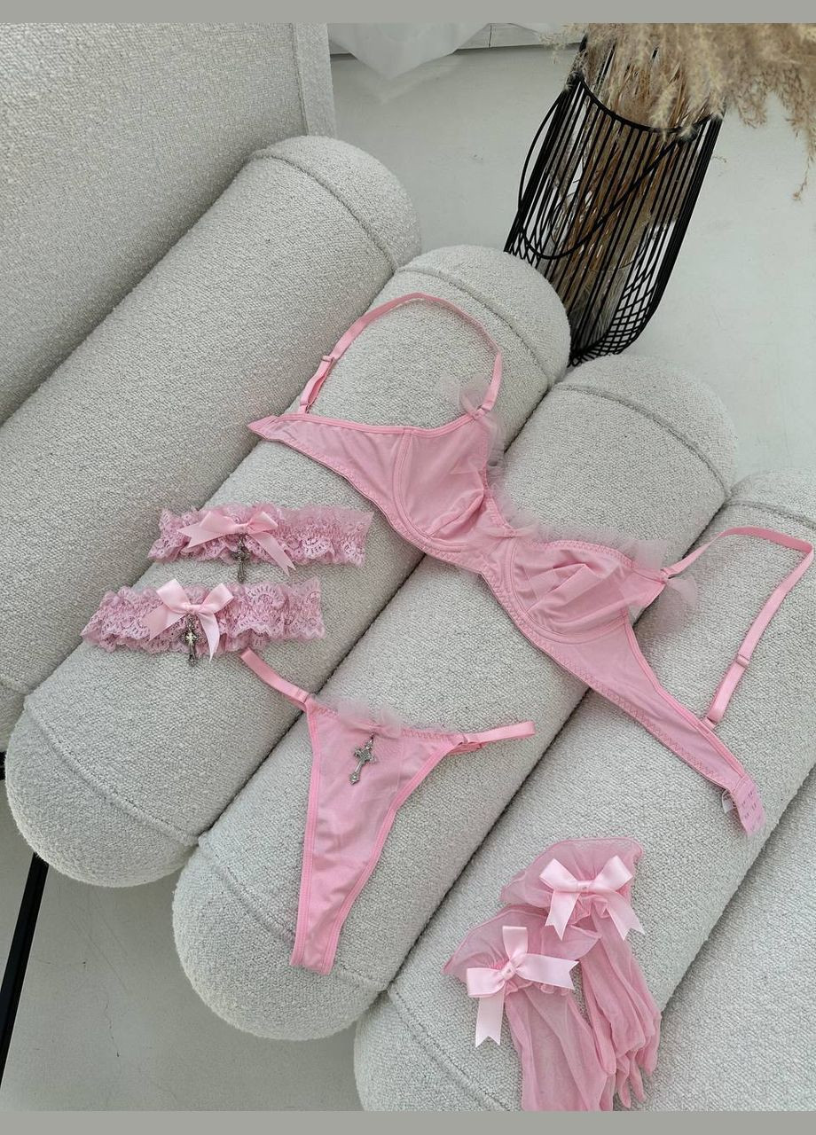 Розовый комплект нижнего белья Domino