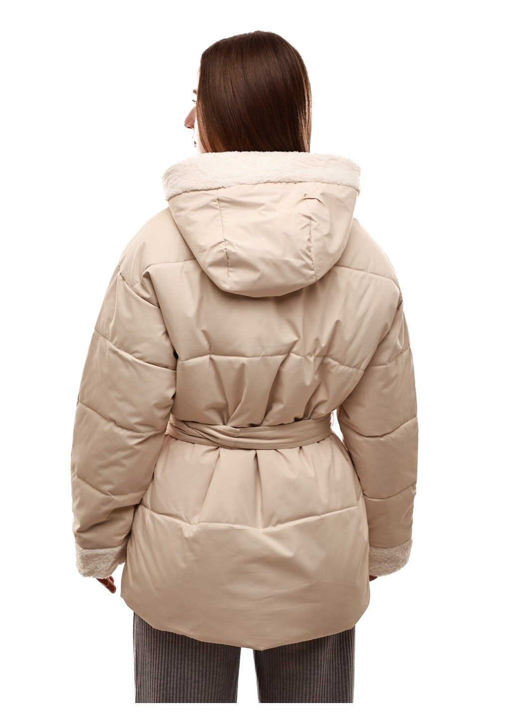 Молочная зимняя куртка зимняя женская M@C