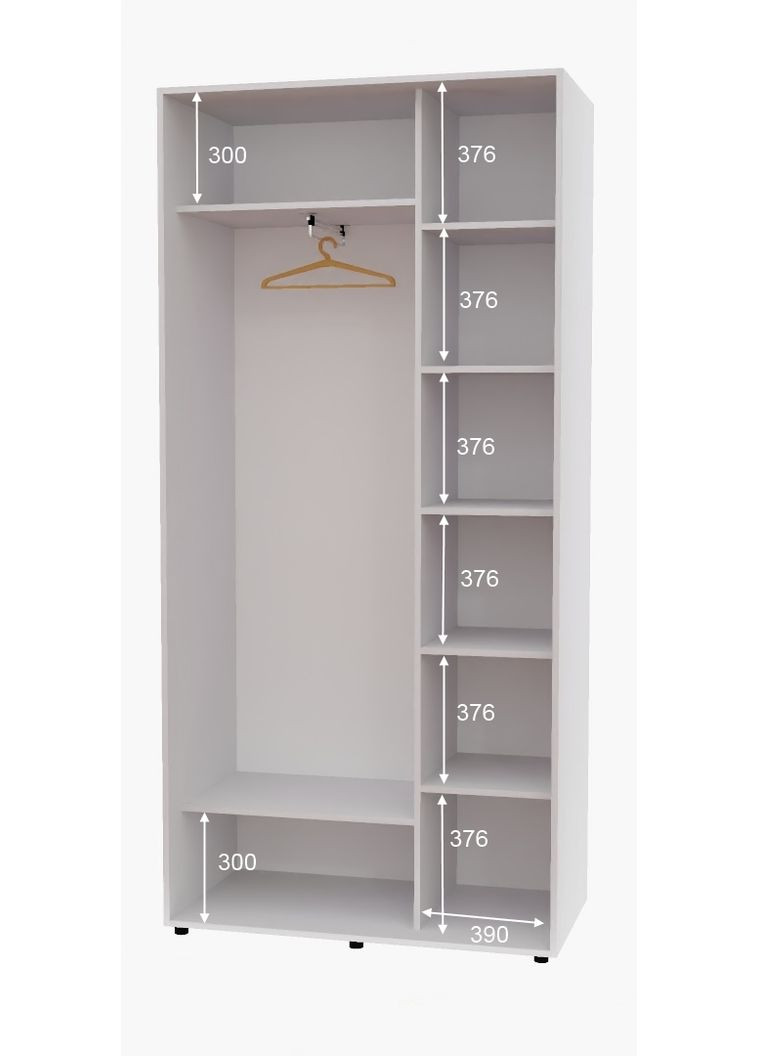 Шафа-купе дводверна 130*45*240 Білий ДСП/Дзеркало з піскострумним малюнком Алекса (360449421)