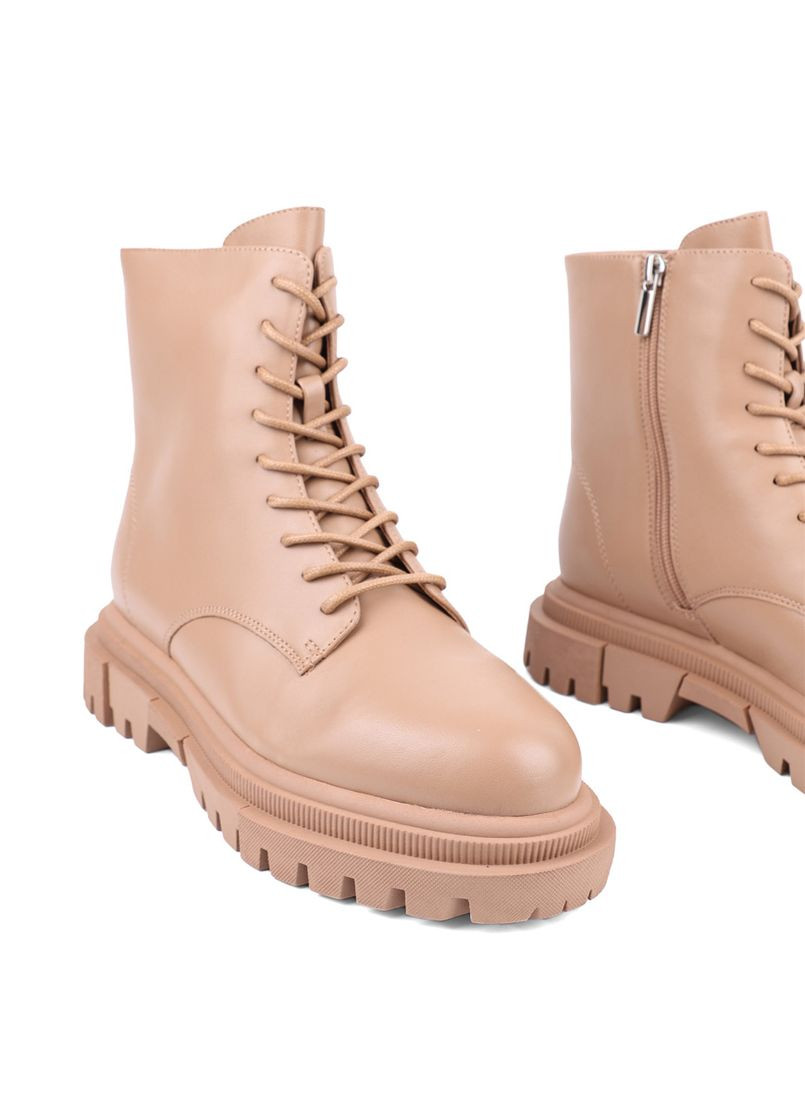 Зимние женские ботинки jr1136-1 бежевый кожа Attizzare