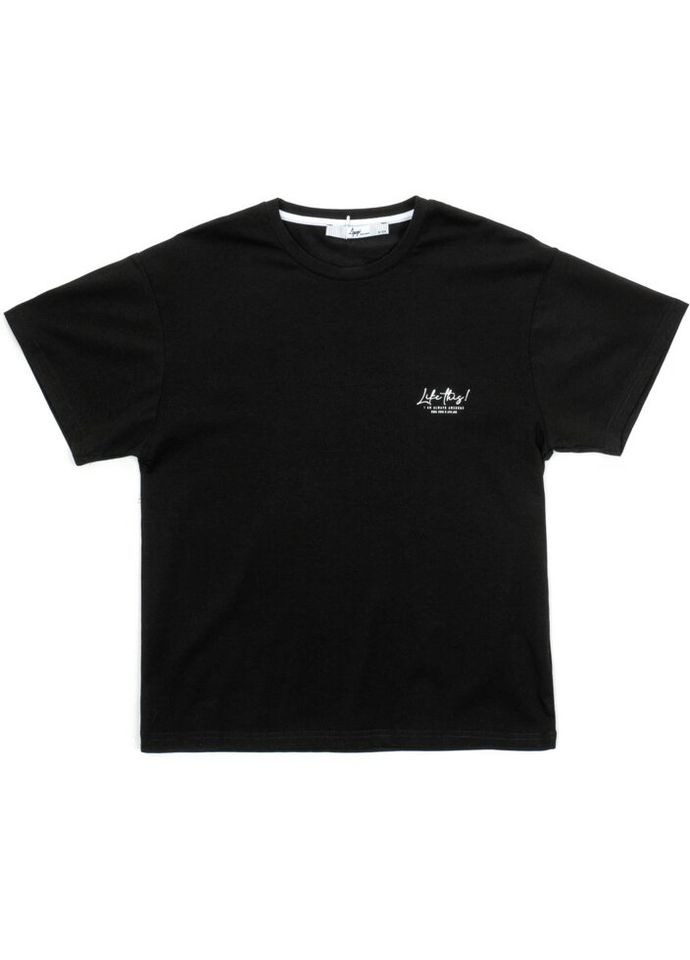 Черная демисезонная футболка детская базовая (7145.03-140b-black) A-yugi