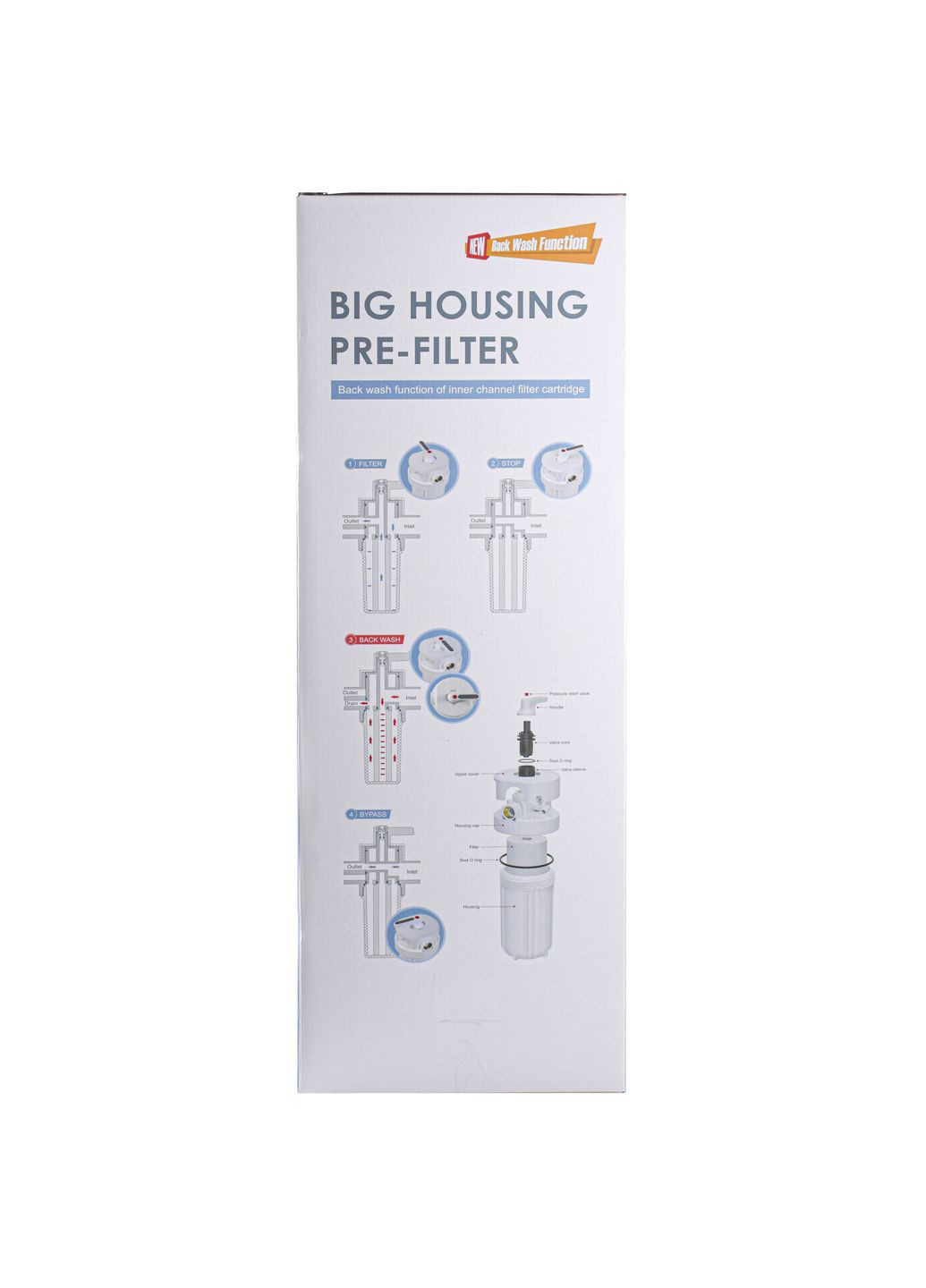 Фільтрколба + ПП картридж Big Blue 20″, 1″ NEW (функція зворотньої промивки) Bio+ Systems (300232673)