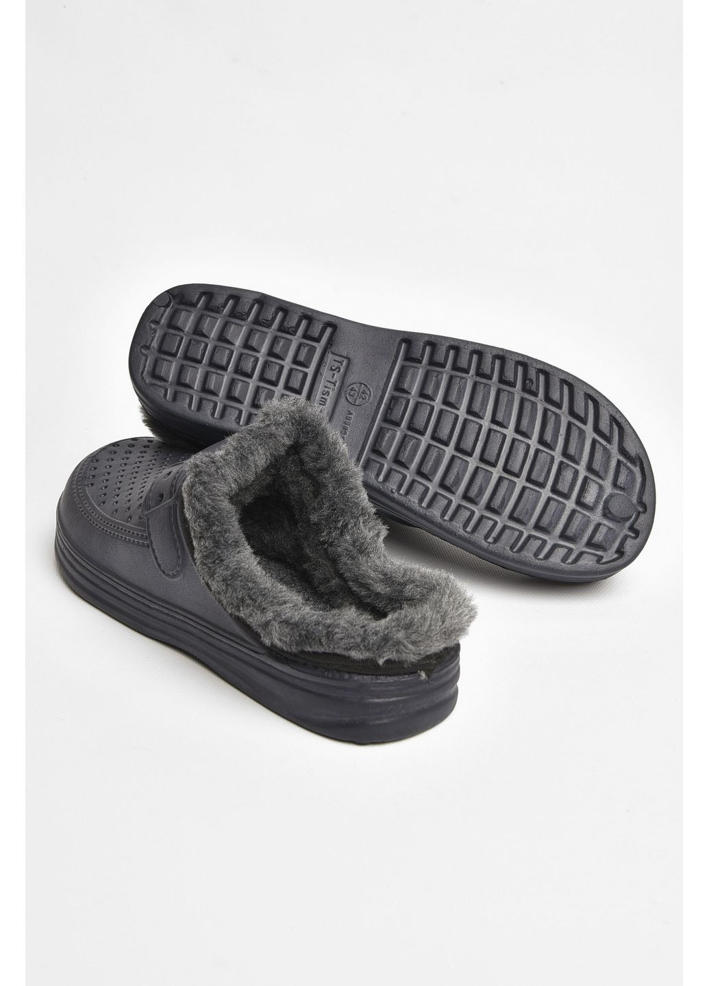 Темно-синие кэжуал сабо мужские на меху темно-синего цвета Let's Shop