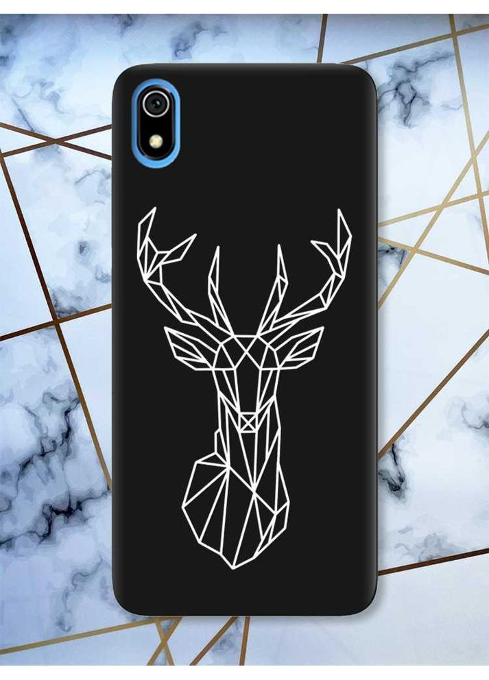 Матовий чорний чохол на Xiaomi Redmi 7A Олень (принт 129) Creative (359488474)