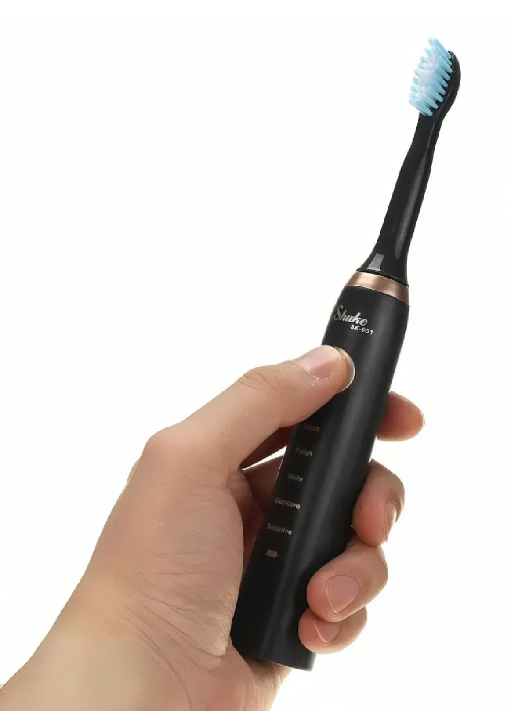 Комплект набір ультразвукова зубна щітка з насадками глиняною маскою стіком для обличчя із зеленим чаєм (480066-Prob) Чорна Unbranded (329141541)