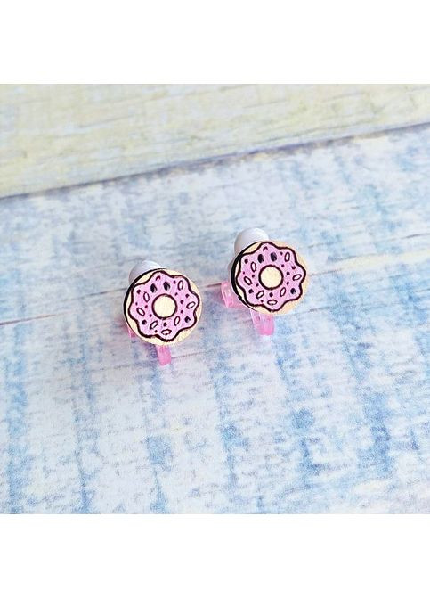 Детские серьги клипсы Пончик донат (принт k_019) CASE CONTROL (360658003)
