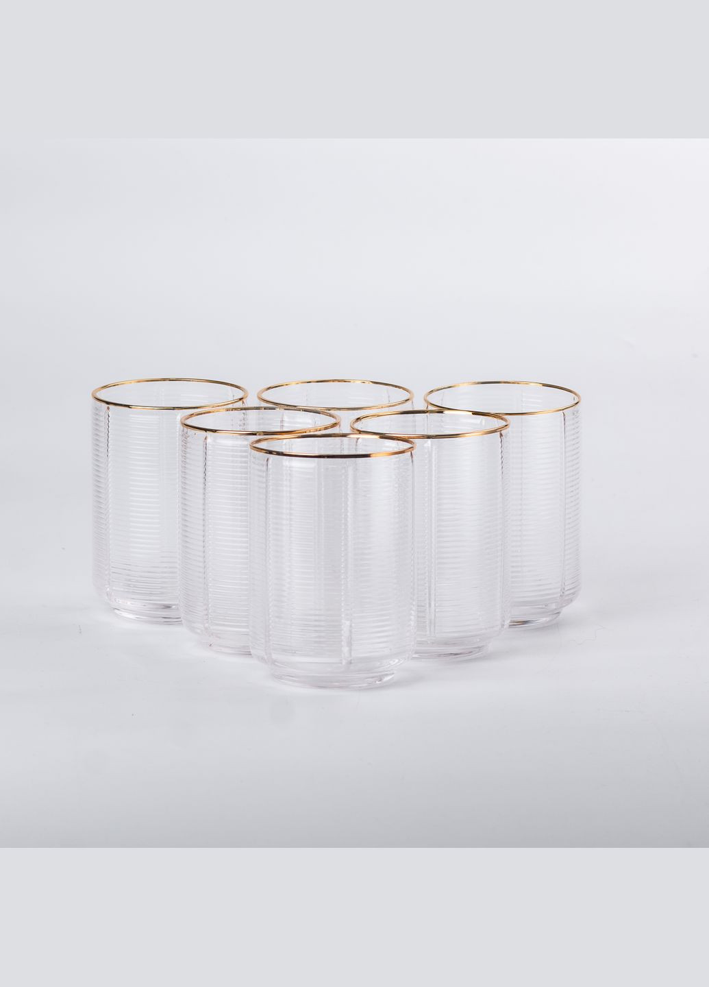 Набор стаканов Stunning низких ребристых 6 штук по 450 мл, прозрачный Yiwu HP-16-11 (303217096)