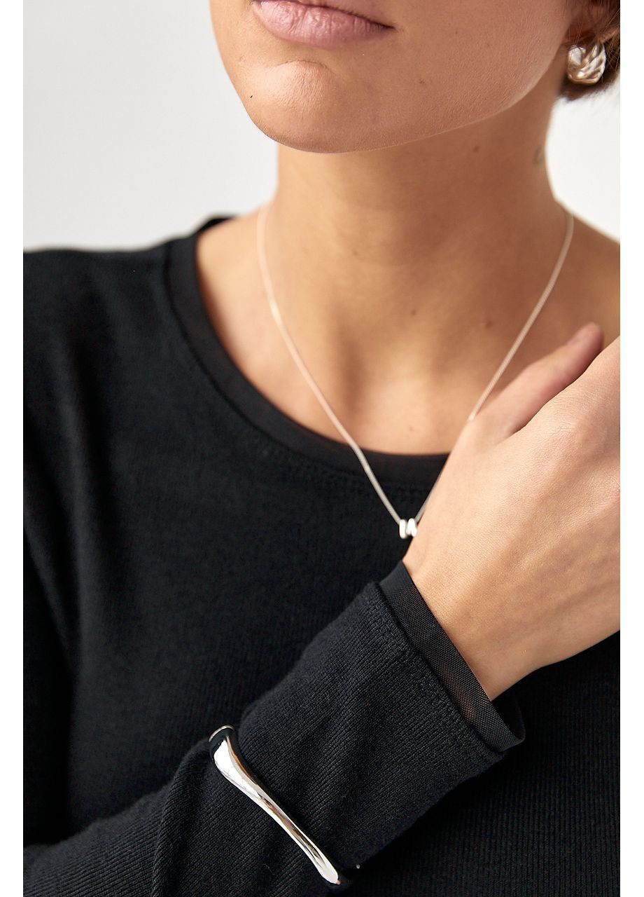 Однотонный лонгслив с сетчатой окантовкой Lurex (369776106)