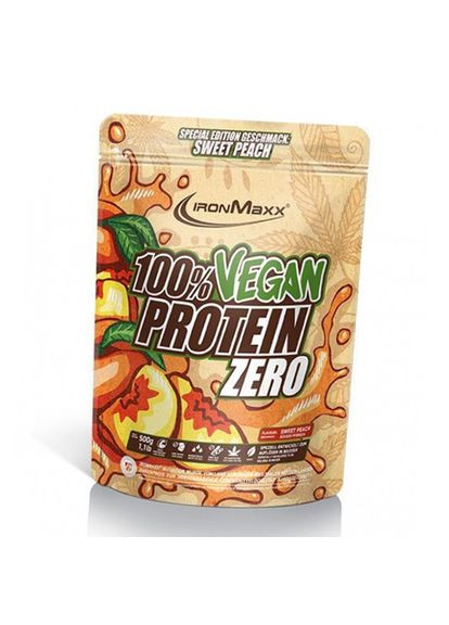 Веган Протеин, 100% Vegan Protein Zero, 500г Персик (29083016) Ironmaxx (277635362)