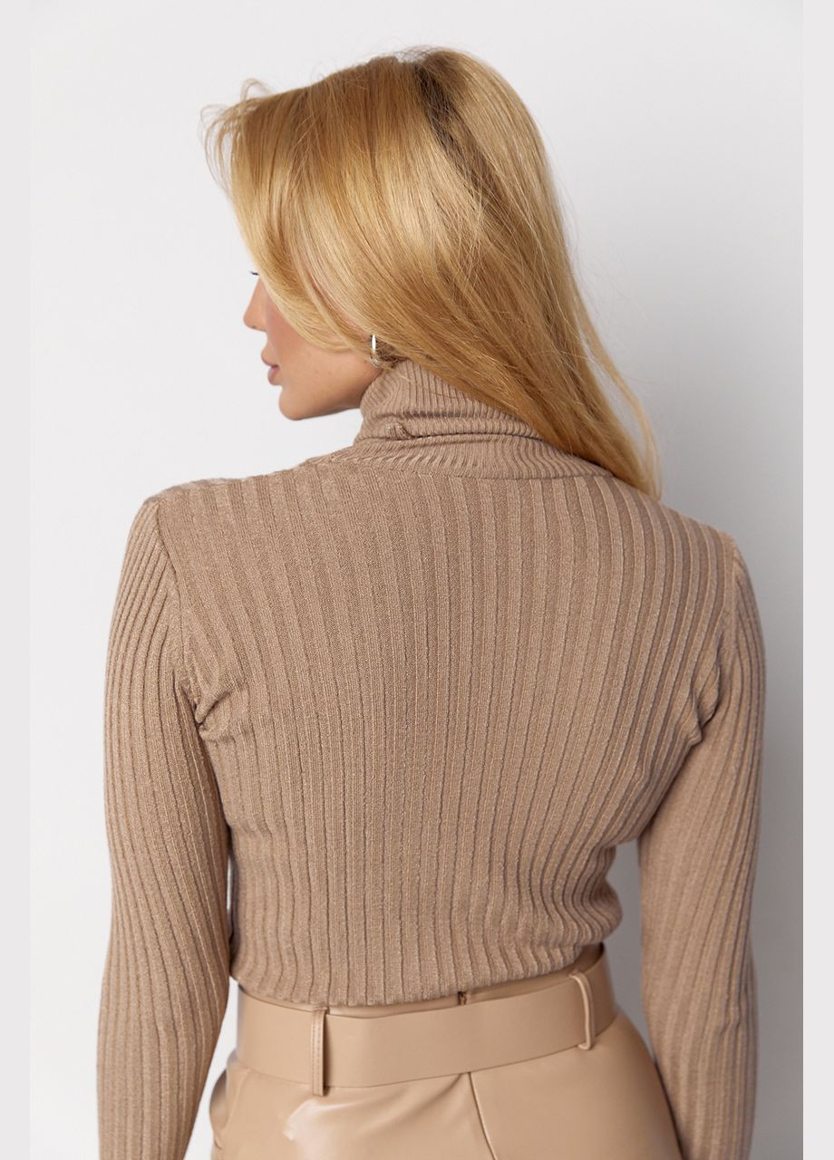 Жіноча в'язана водолазка в рубчик Lurex (308725379)