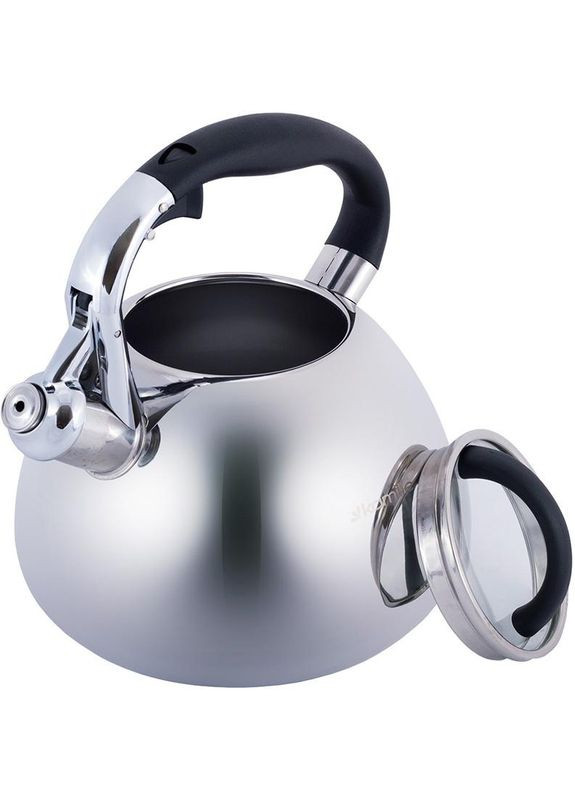 Чайник из нержавеющей стали 2.8л со свистком и стеклянной крышкой для кипячения воды чайник для чая Kamille (368980614)