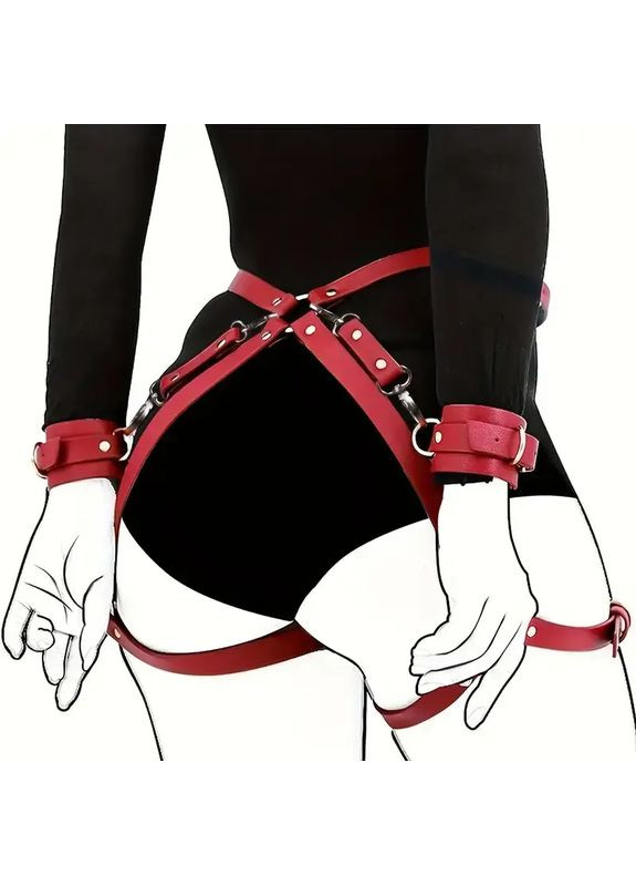 Портупея гартер на ягодицы с наручниками No Brand (322199522)