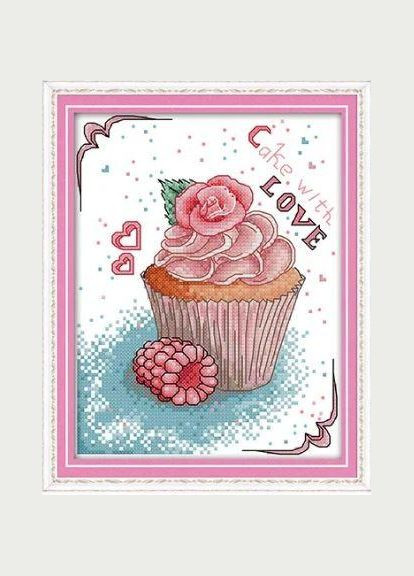 Набір для вишивання за нанесеною на канву схемою "Love cake". AIDA 14CT printed 19*22 см Joy Sunday (313613100)