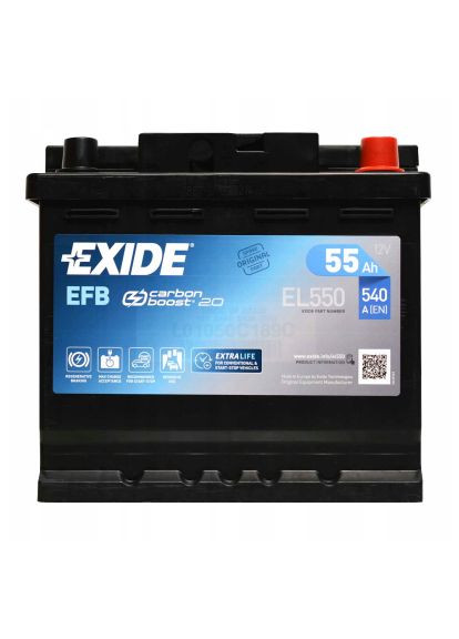 Акумулятор автомобільний (EL550) Exide START-STOP EFB 55A (369883674)