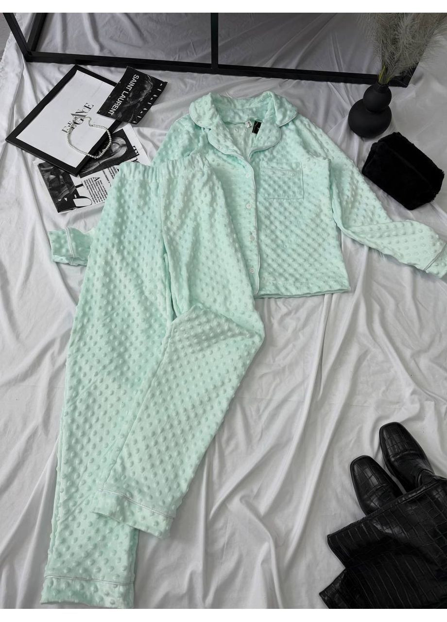 Мятная всесезон пижама женская: штаны и рубашка с длинными рукавами Nositi 718-25