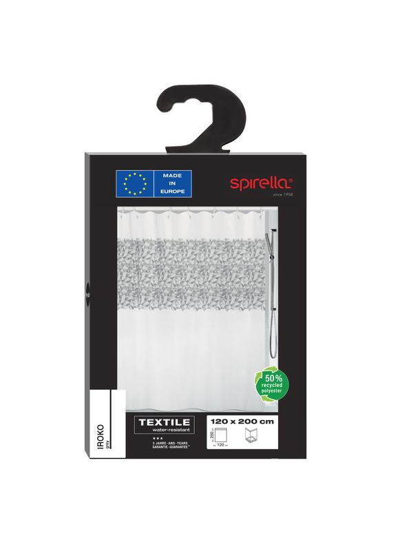 Шторка для ванной и душа Iroko 180x200 см, полиэстер (10.18491) Spirella (334008988)