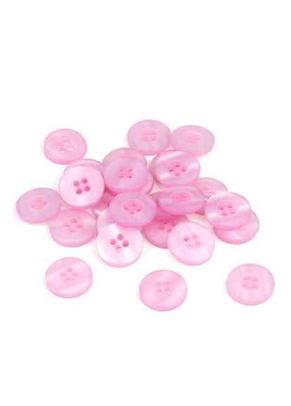Гудзики Кругла з чотирма отворами з смоли Рожевий 15 мм Finding (316251532)