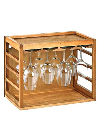 Полка для бокалов из дерева Хериман сиена (ОБС-003605) No Brand (327423035)