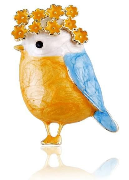 Брошь "Птица", брошка шпилька, символ Украины, патриотическая, желто-голубая No Brand (302010388)