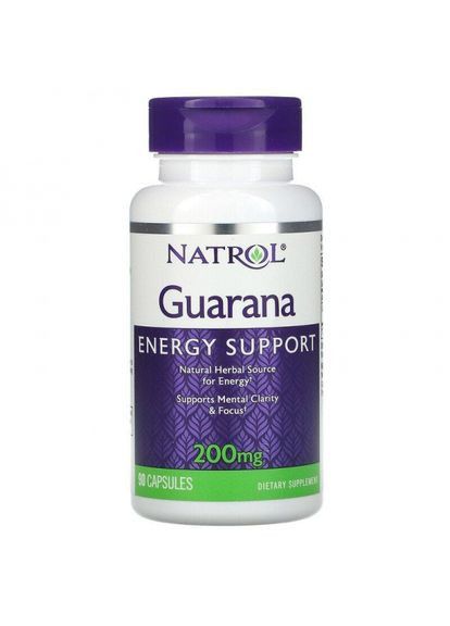 Вітаміни для мозку (Гуарана), Guarana,, 200 мг, 90 капсул (NTL00800) Natrol (266039014)