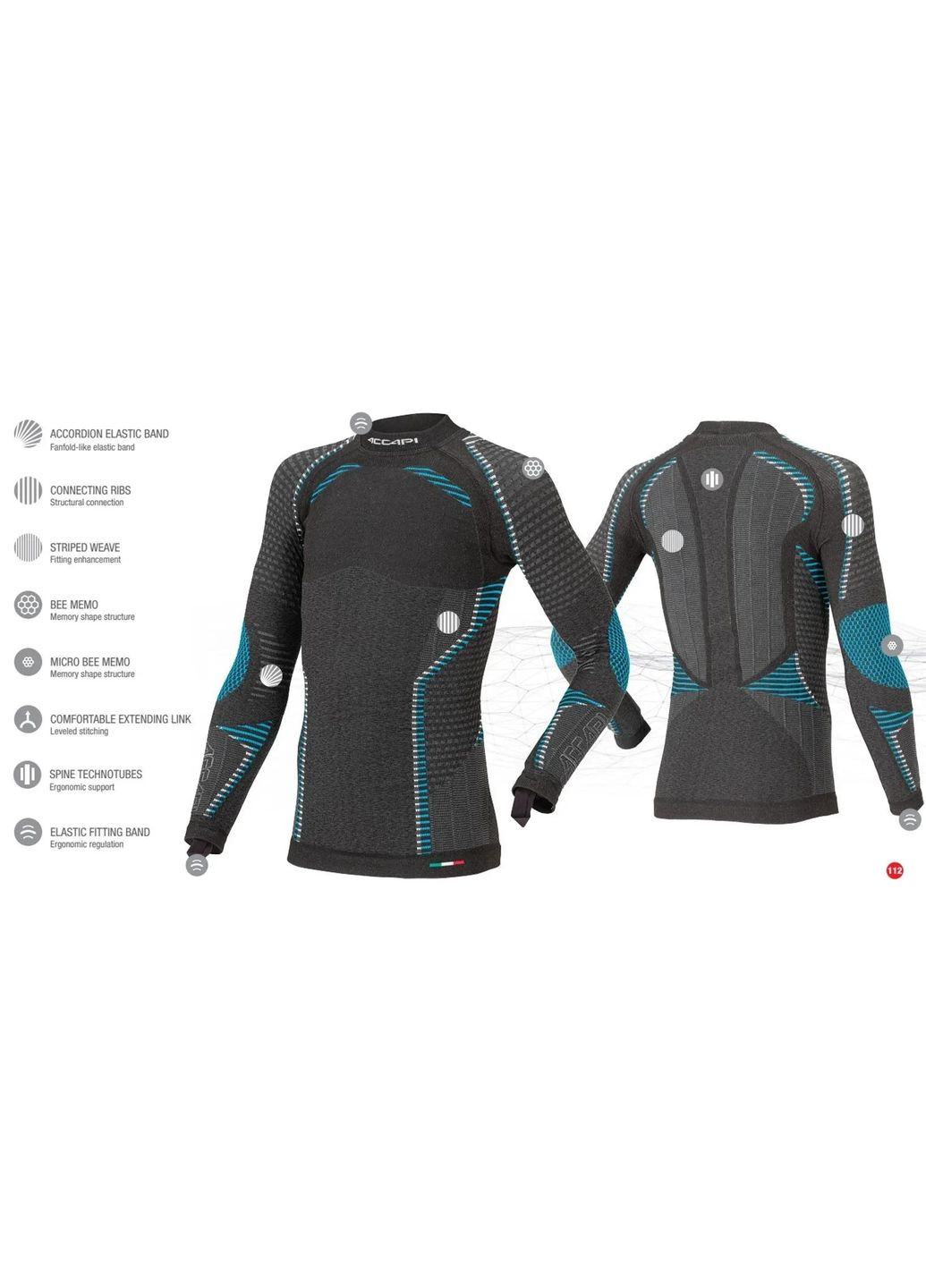 Термофутболка с длинным рукавом детская Ergoracing, Black/Anthracite, Accapi (334669688)