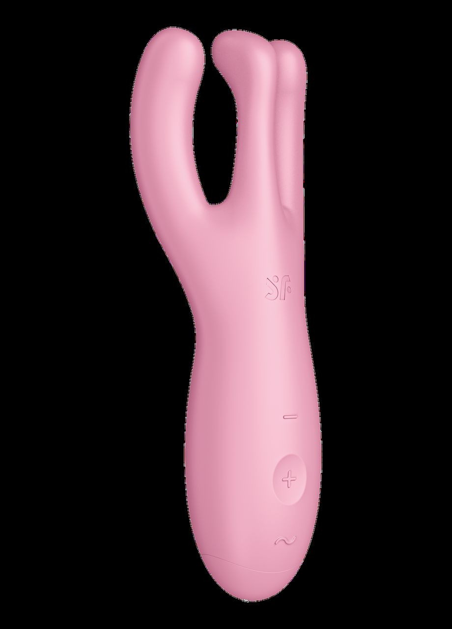 Гибкий смарт вибратор Threesome 4 Connect App розовый Satisfyer (303888316)