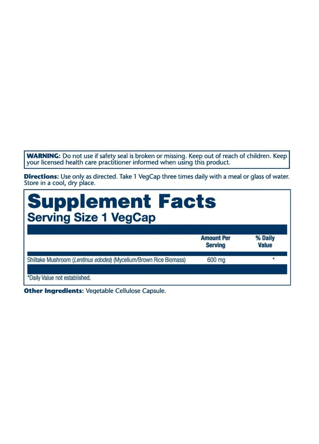 Оригинал! Shiitake Mushroom 600mg - 100 vcaps Solaray (397581933)