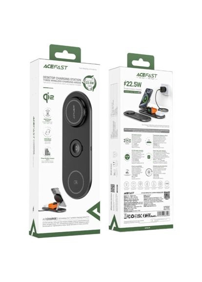 Зарядний пристрій (6974316283096) Acefast Wireless QI 3in1 15W E19 Qi2 (369881508)