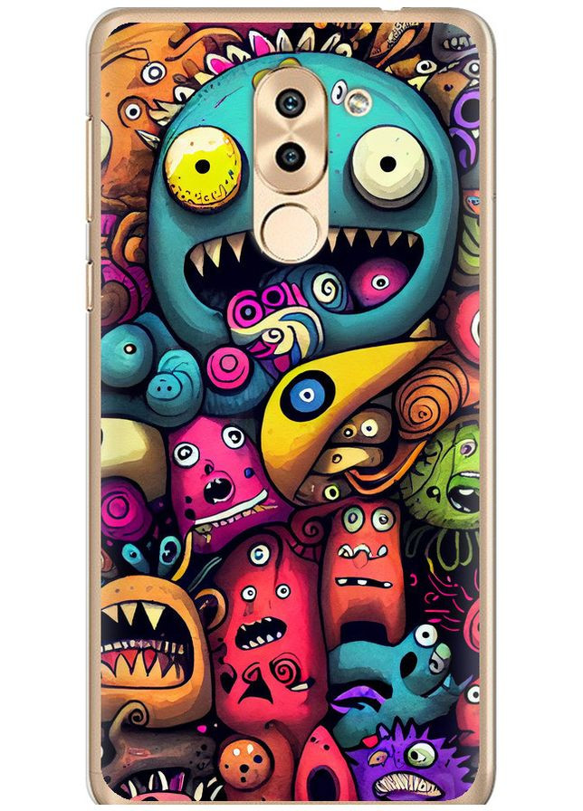 2D пластиковый чехол 'Cмешные монстры' для Endorphone Huawei Honor 6X (302393150)