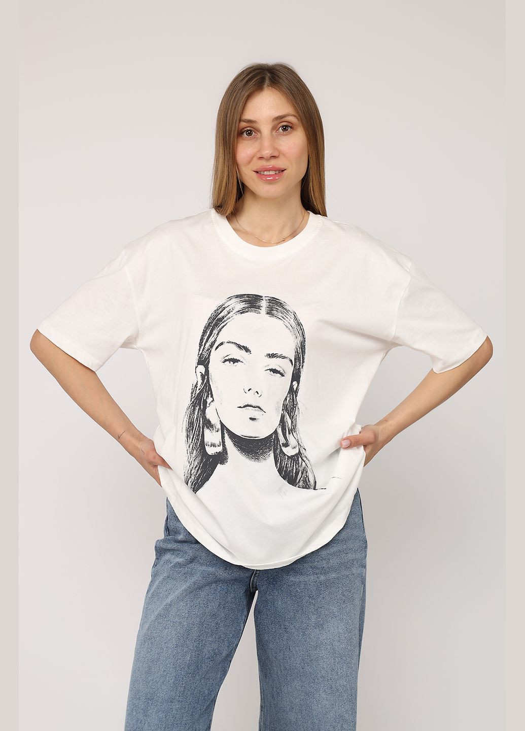 Футболка с коротким рукавом женская цвет молочный ЦБ-00275738 TOP GIRL - (332330063)