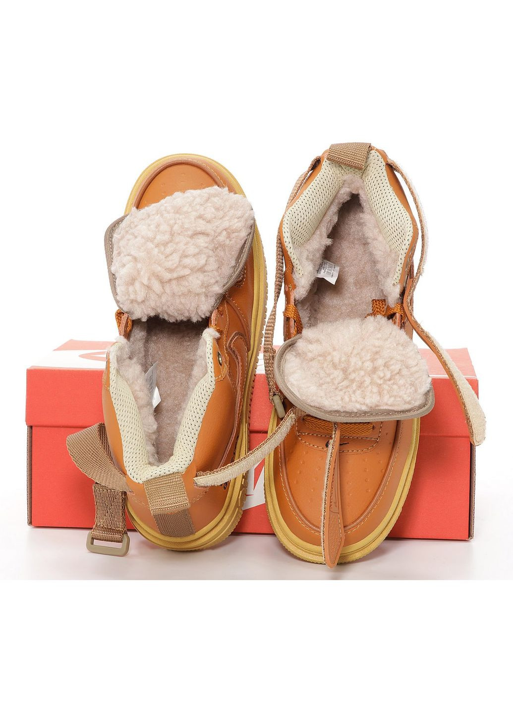 Коричневі Зимовий кросівки зимові чоловічі nike air force 1 winter high brown fur gore-tex | найк аір форс 1 високі коричневі з хутром No Brand