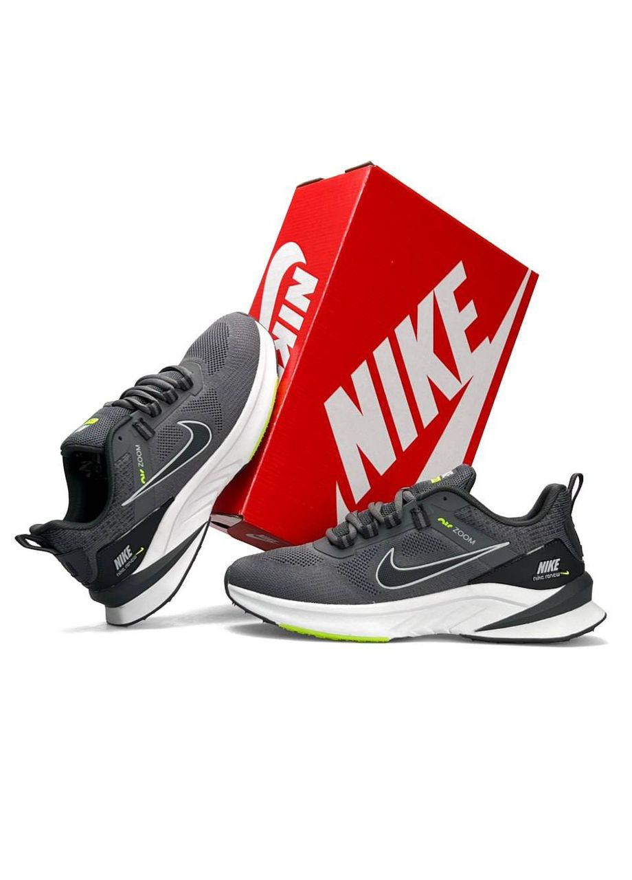 Темно-серые демисезонные кроссовки мужские nike No Brand Air Zoom Dark Grey Black
