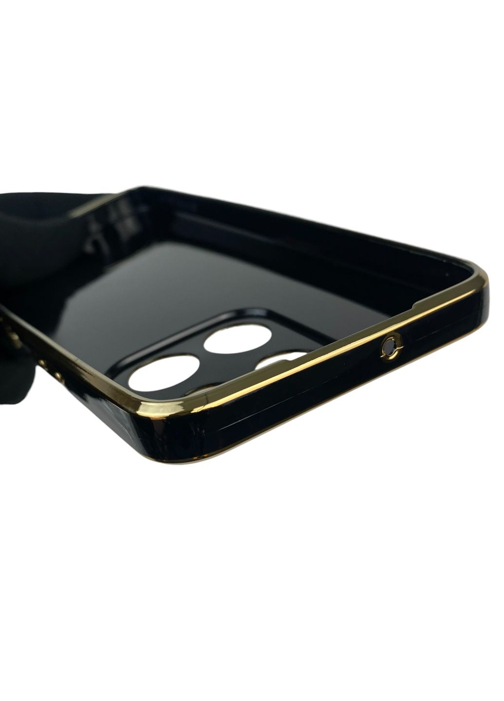 Чехол для Honor X6a WDY-LX1 с кольцом-подставкой с золотой окантовкой на хуавей хонор х6а черный gs1 Huawei (366235790)